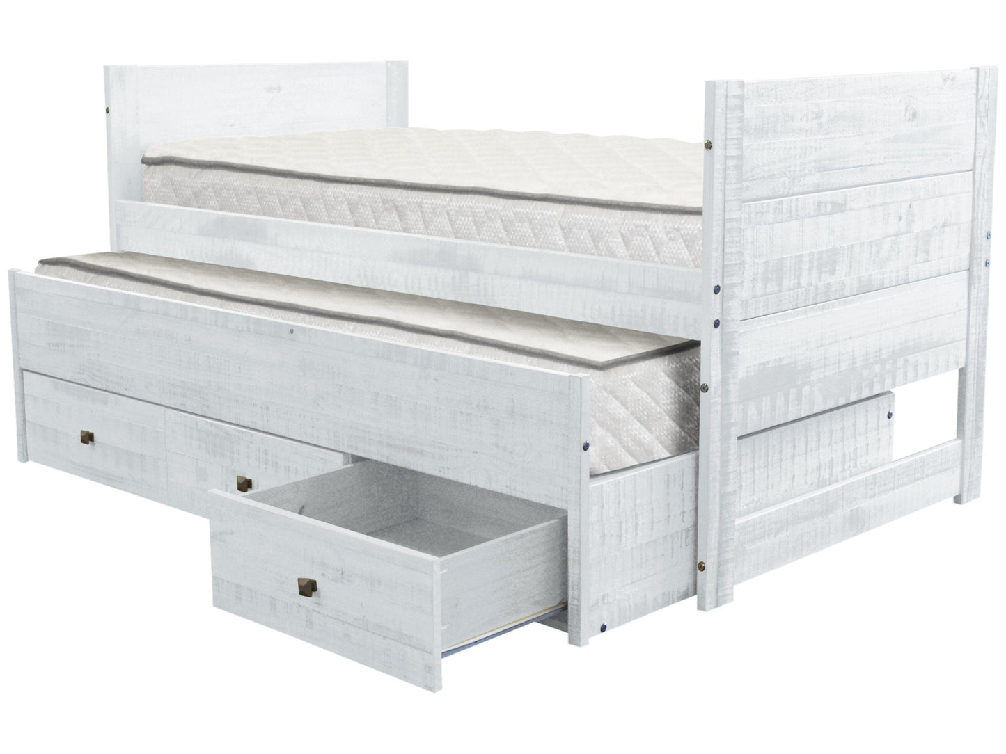 Bedz King Twin All in One Bed in Rustic White for only $299