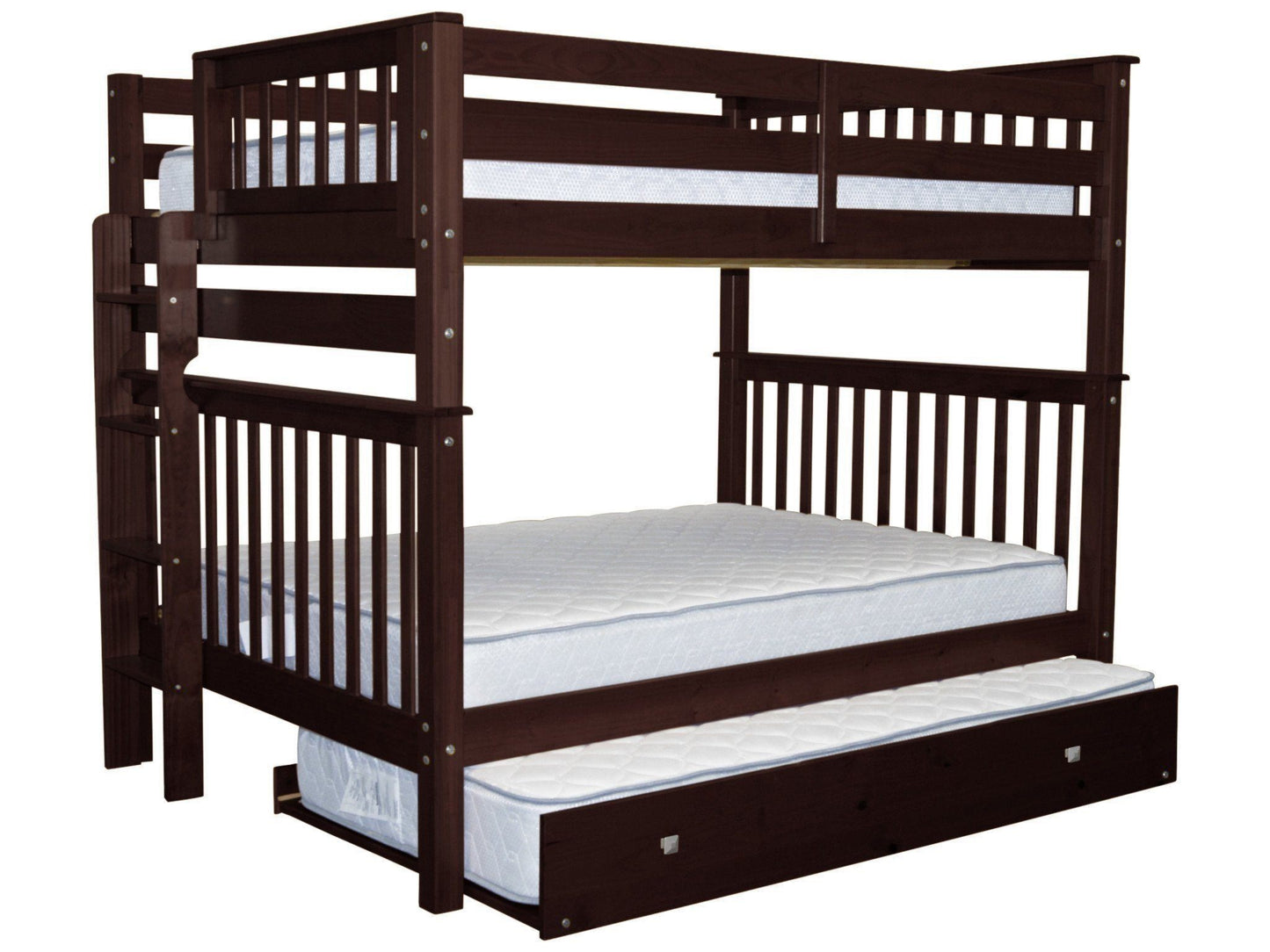 Bunk Beds Full over Full End Ladder Dark Cherry with Trundle for only $579