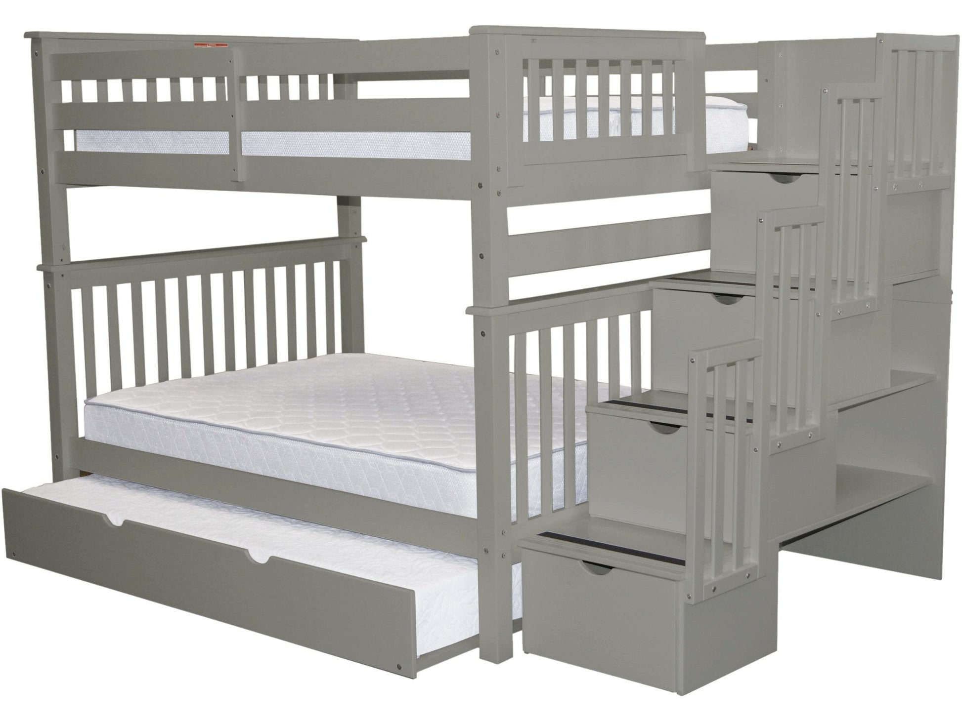 Bunk Bed Full over Full Stairway Gray with Full Trundle for only $1098