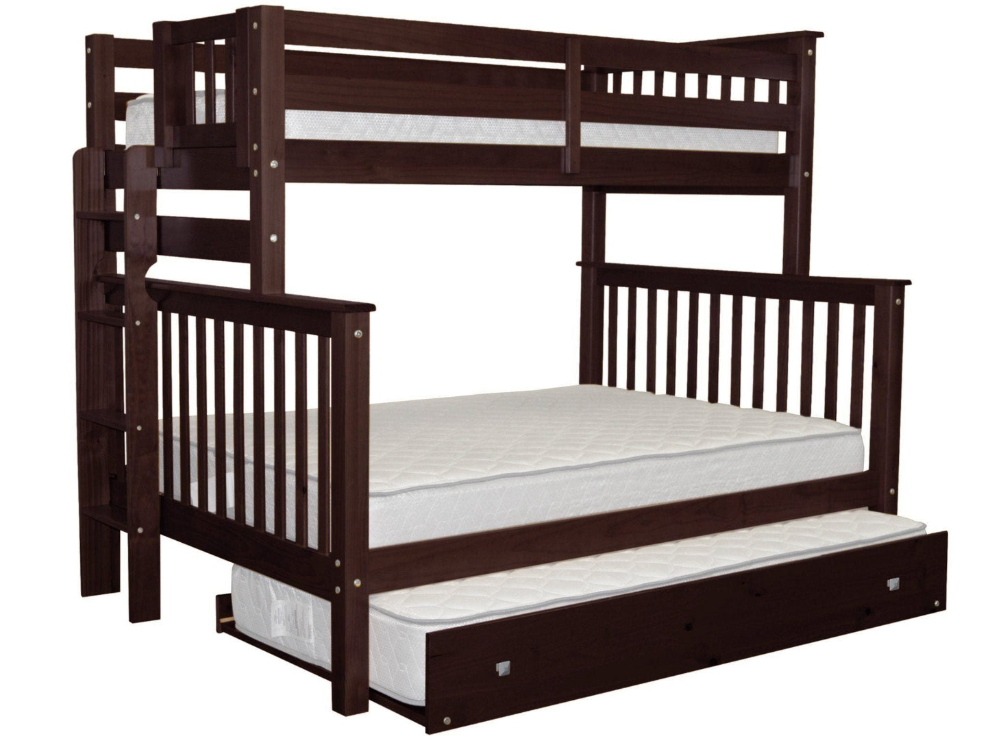 Bunk Bed Twin over Full End Ladder Dark Cherry with Trundle for only $449