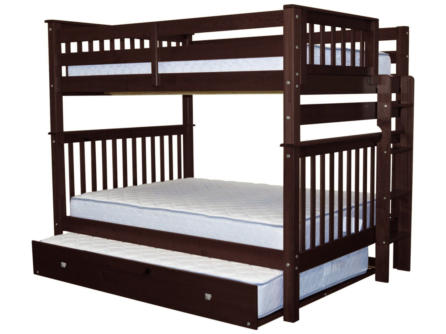 Bunk Beds Full over Full End Ladder Dark Cherry with Full Trundle for only $579