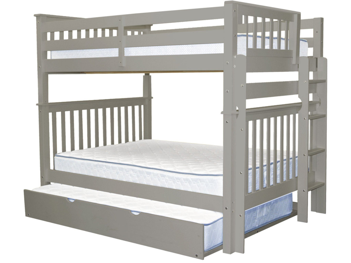 Bunk Bed Full over Full End Ladder Gray + Full Trundle for only $699