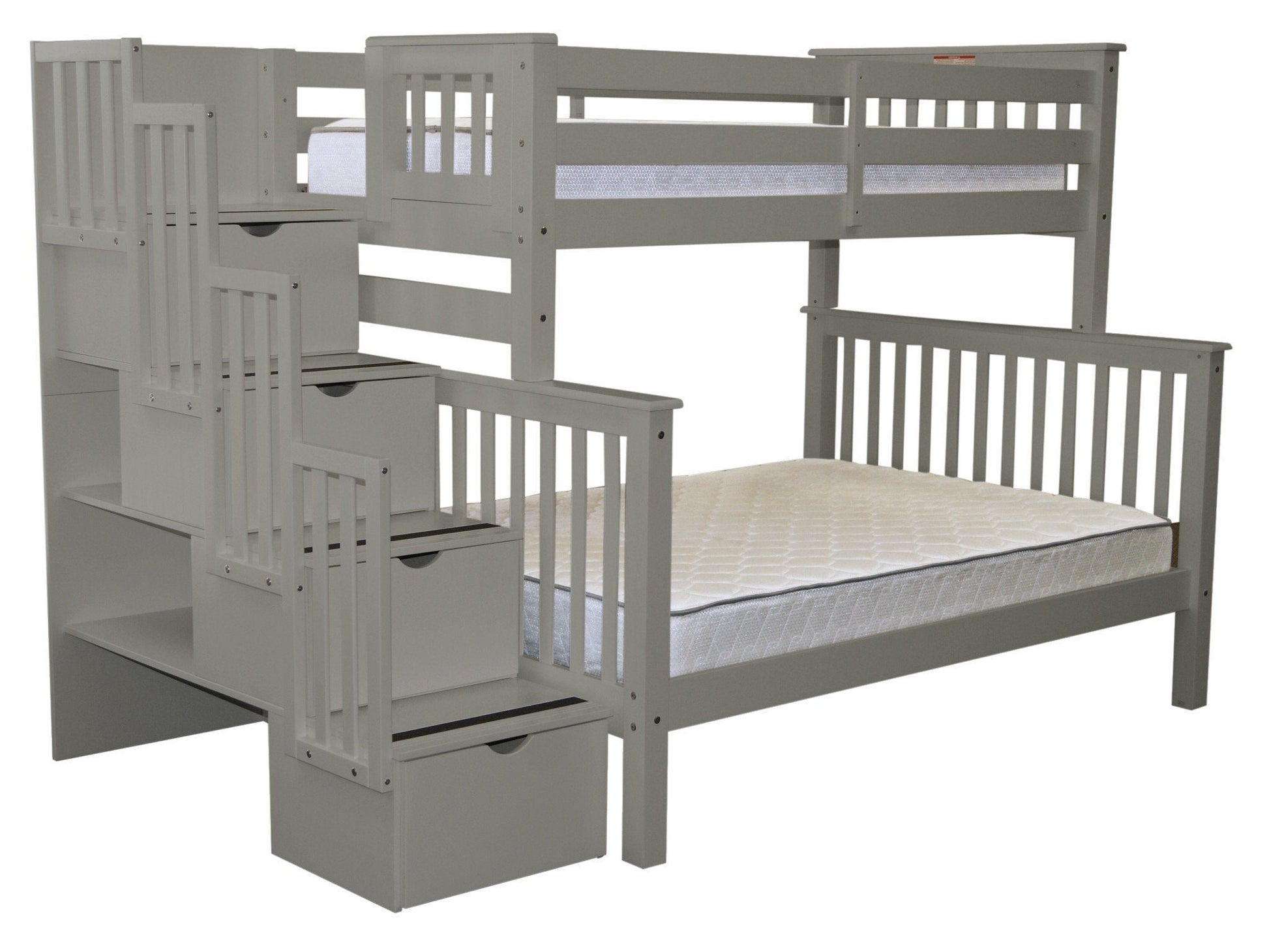 Bunk Bed Twin over Full Stairway Gray for only $898