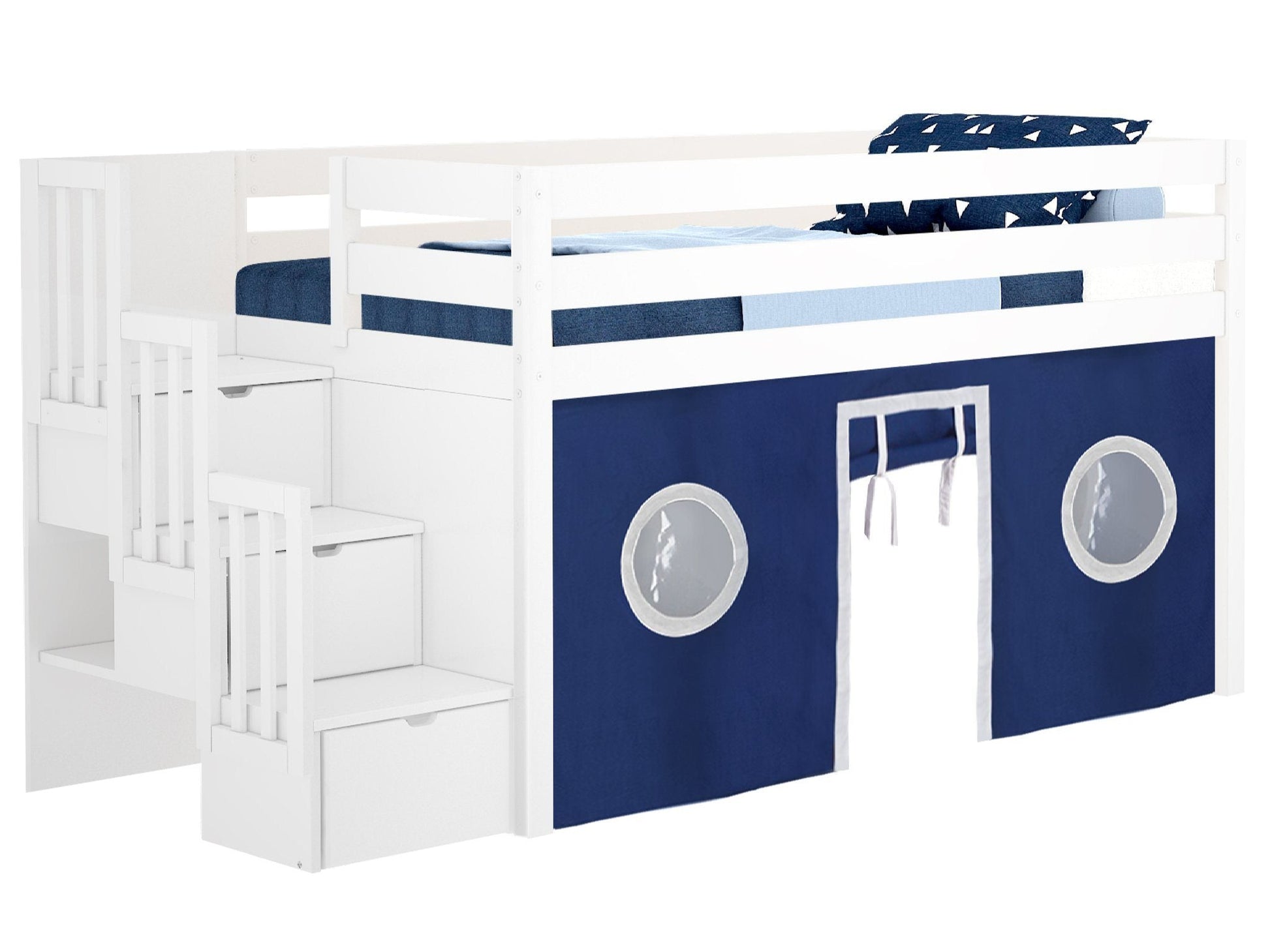 Stairway can be placed on the right or the left of the bed